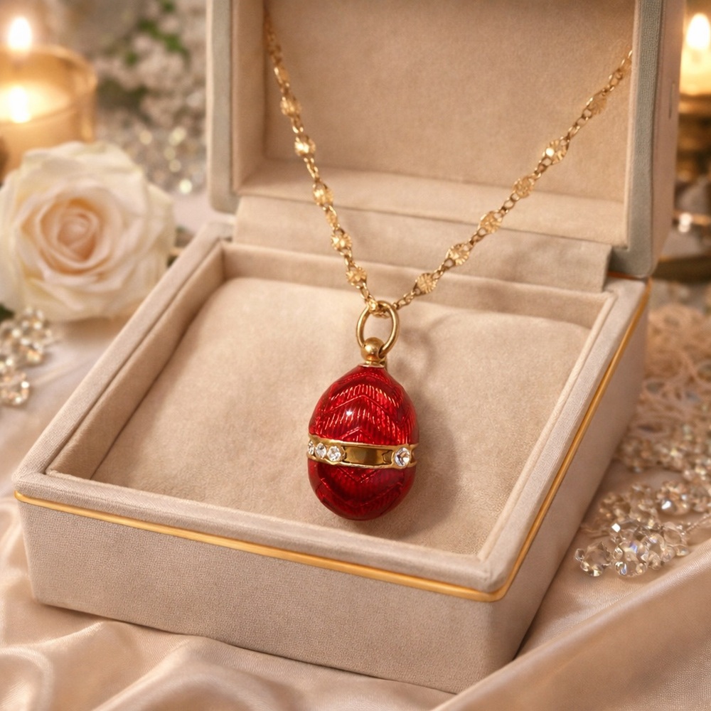 Radiant Red and Gold Pendant Necklace